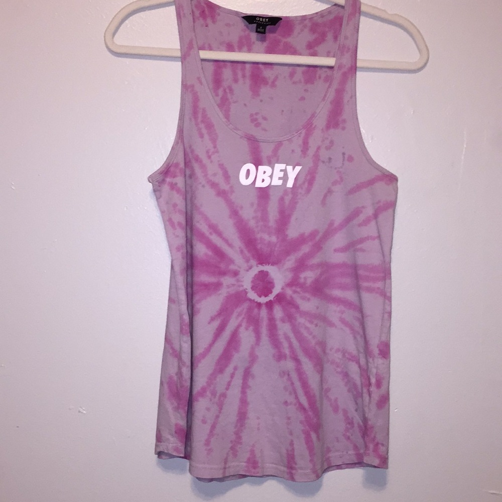 Pink Obey tank top